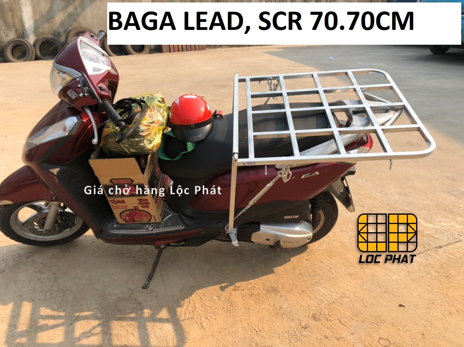 Baga giá chở hàng xe máy Lead