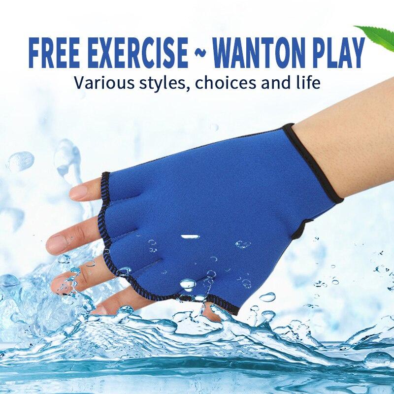1Pair Aquatic Gloves Swimming Flipper Fin Swim Training Tools For Men Women Diving Surfing Pool Diving Gloves Size S M L