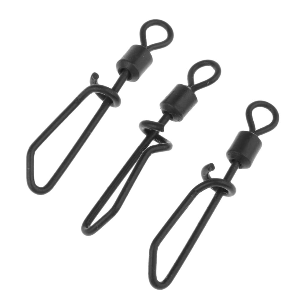20pcs Q-Shaped Matt Black Carp Quick Change Swivel Fishing Terminal Tackle