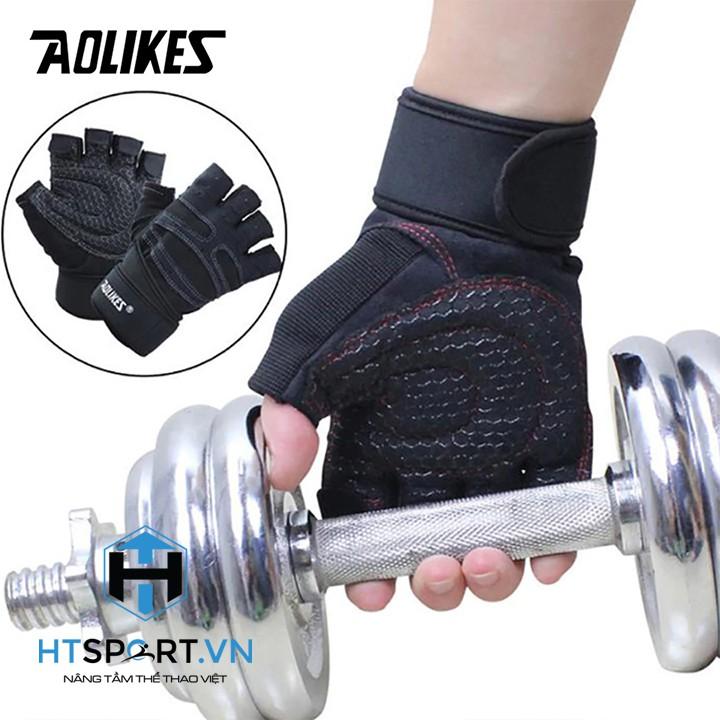 Găng Tay Tập Gym, Bao Tay Tập Tạ Thể Hình Thể Thao Xà Đơn Nam Nữ Có Đai Cuốn Cao Cấp Aolikes AL109