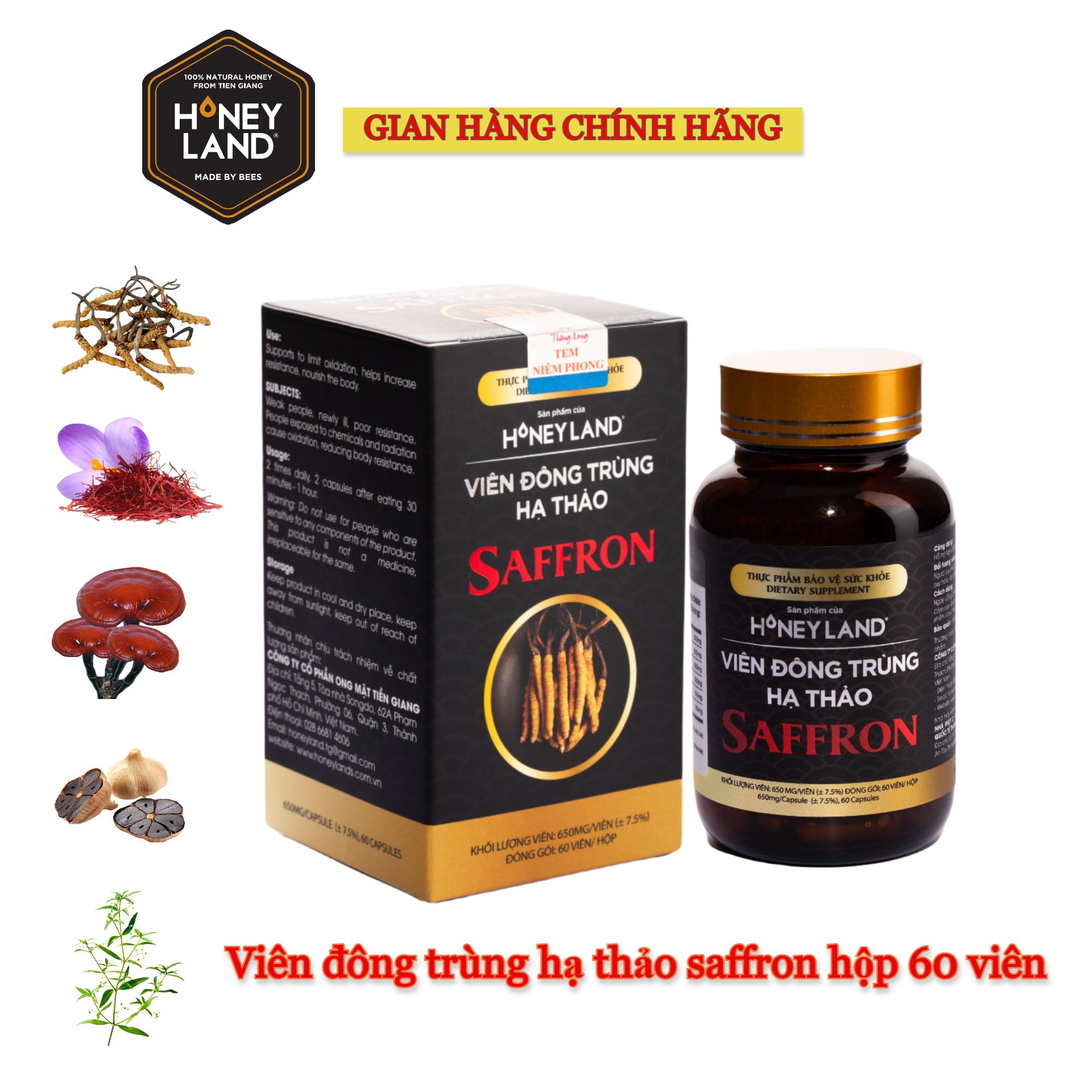 Hình ảnh VIÊN ĐÔNG TRÙNG HẠ THẢO SAFFRON 60 VIÊN