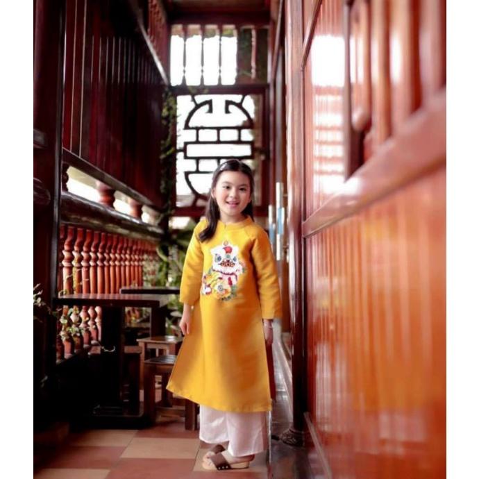 Sét áo dài bé gái đẹp hịn xịn sàn chảnh hàng thiết kế cao cấp. hàng đẹp giá rẻ bao chất toàn quốc