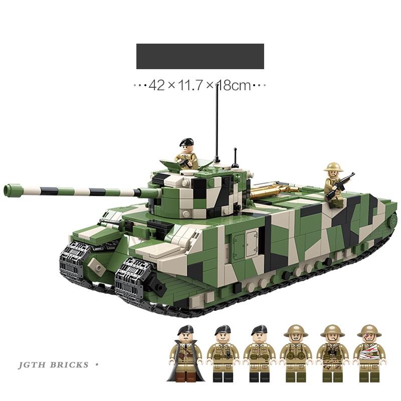Đồ chơi Lắp ráp Xe Tăng Anh hạng nặng TOG II, Quanguan 100241 British Tank, Xếp hình thông minh, Mô hình xe tăng