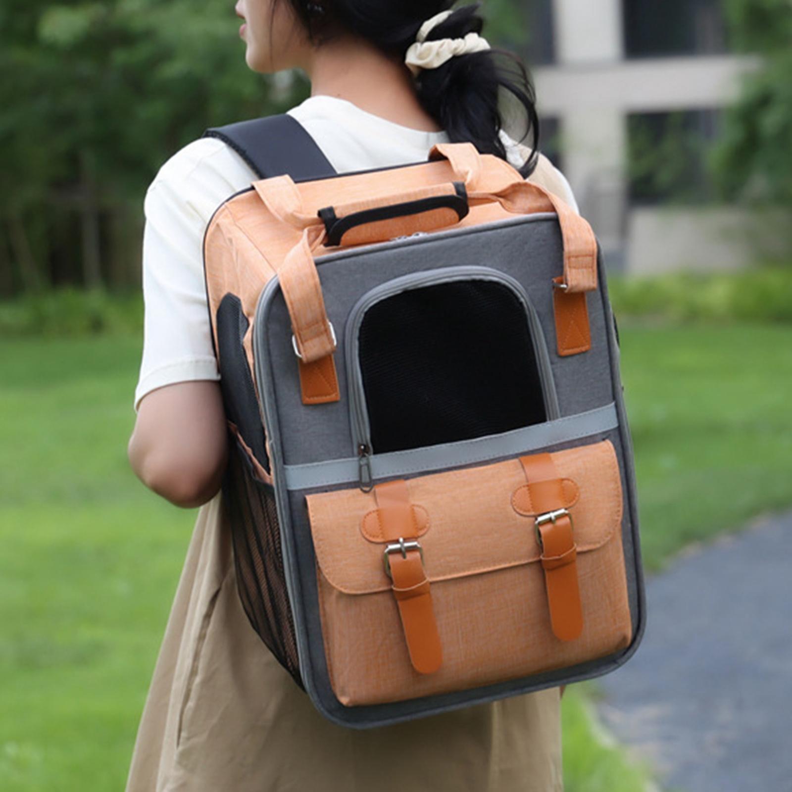 Portable Cat Carrier Backpack Dog Travel Bag with Shoulder Strap for Kitten