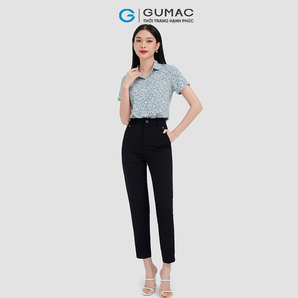 Quần tây nữ GUMAC QC10027 ống đứng trang trí nút công sở nhiều màu