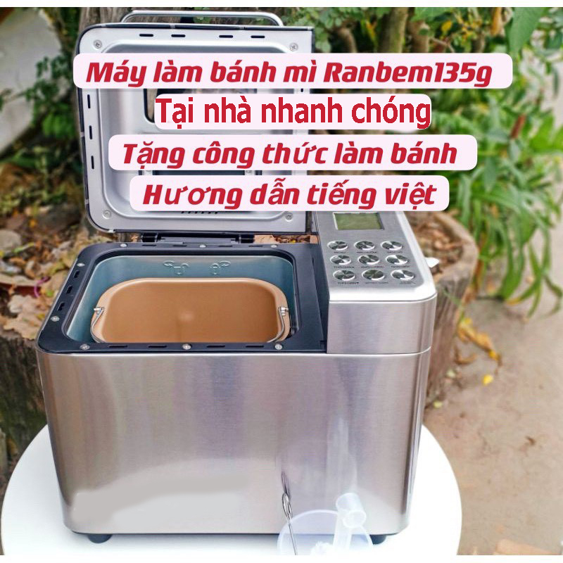 MÁY LÀM BÁNH MÌ TỰ ĐỘNG CAO CẤP  135G Sách hướng dẫn bàn phím 100% tiếng việt ( Tặng chai dầu tràm Hoa Nén)