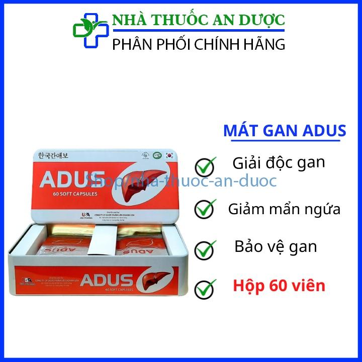 Viên uống giải độc mát gan ADUS tăng cường chức năng gan giảm nẩm ngứa mụn nhọt Hộp sắt 60 viên