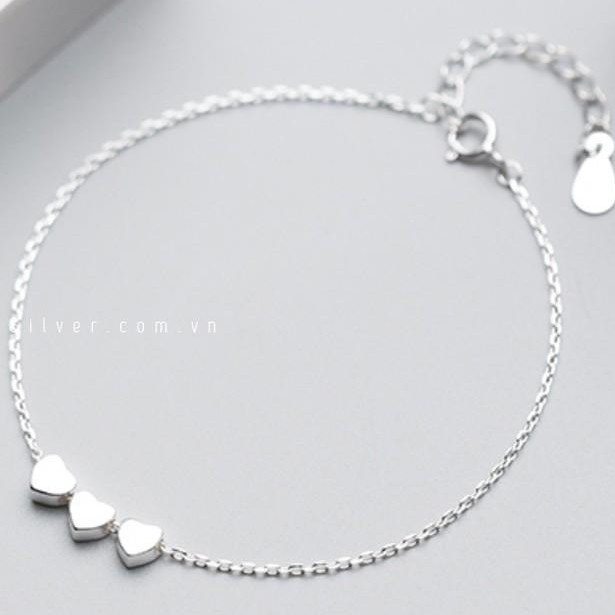 Lắc chân bạc hình trái tim