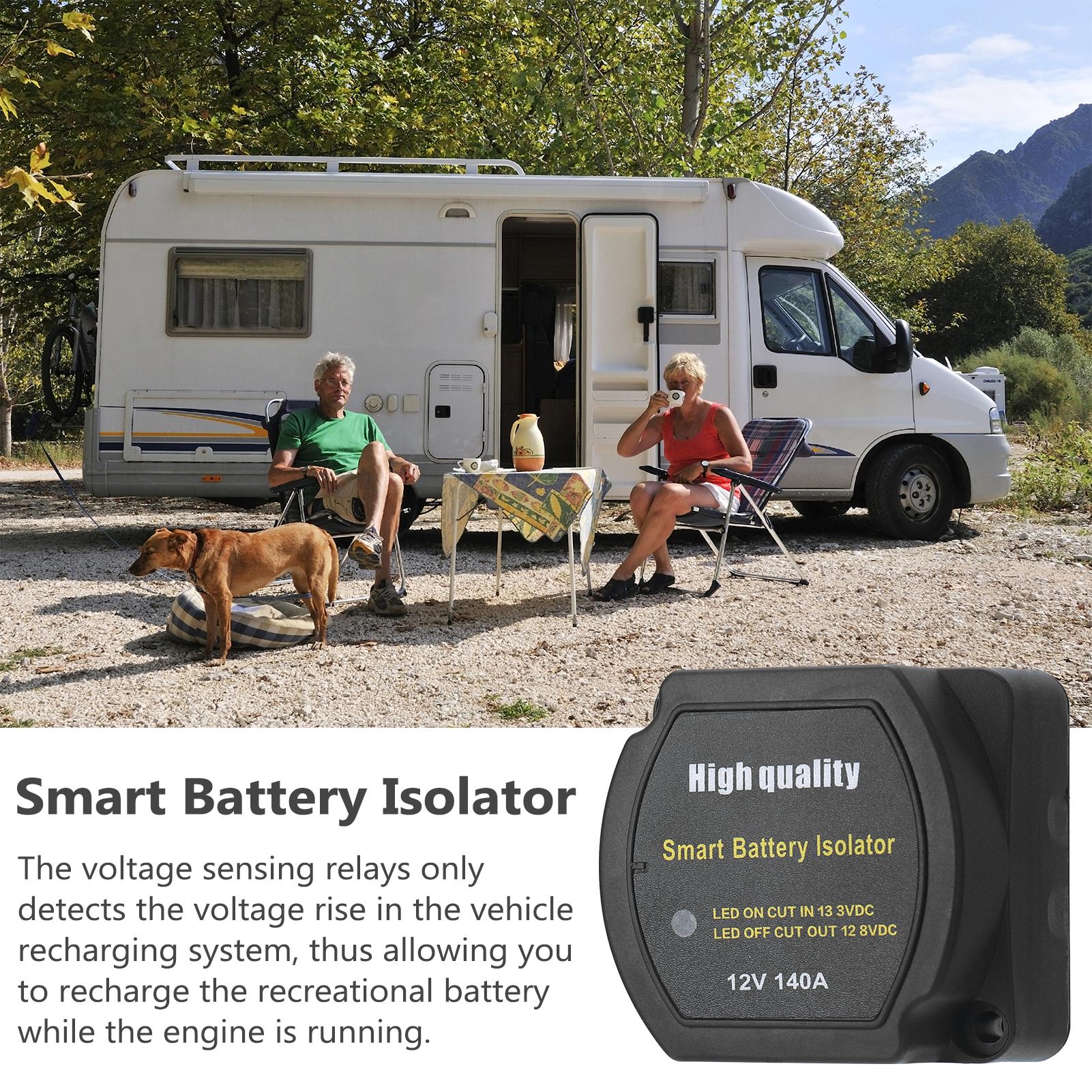 12 V 140A Voltage Sensitive Relay Intelligent Battery Isolator Recharging 2 Battery for Car SUV Ships