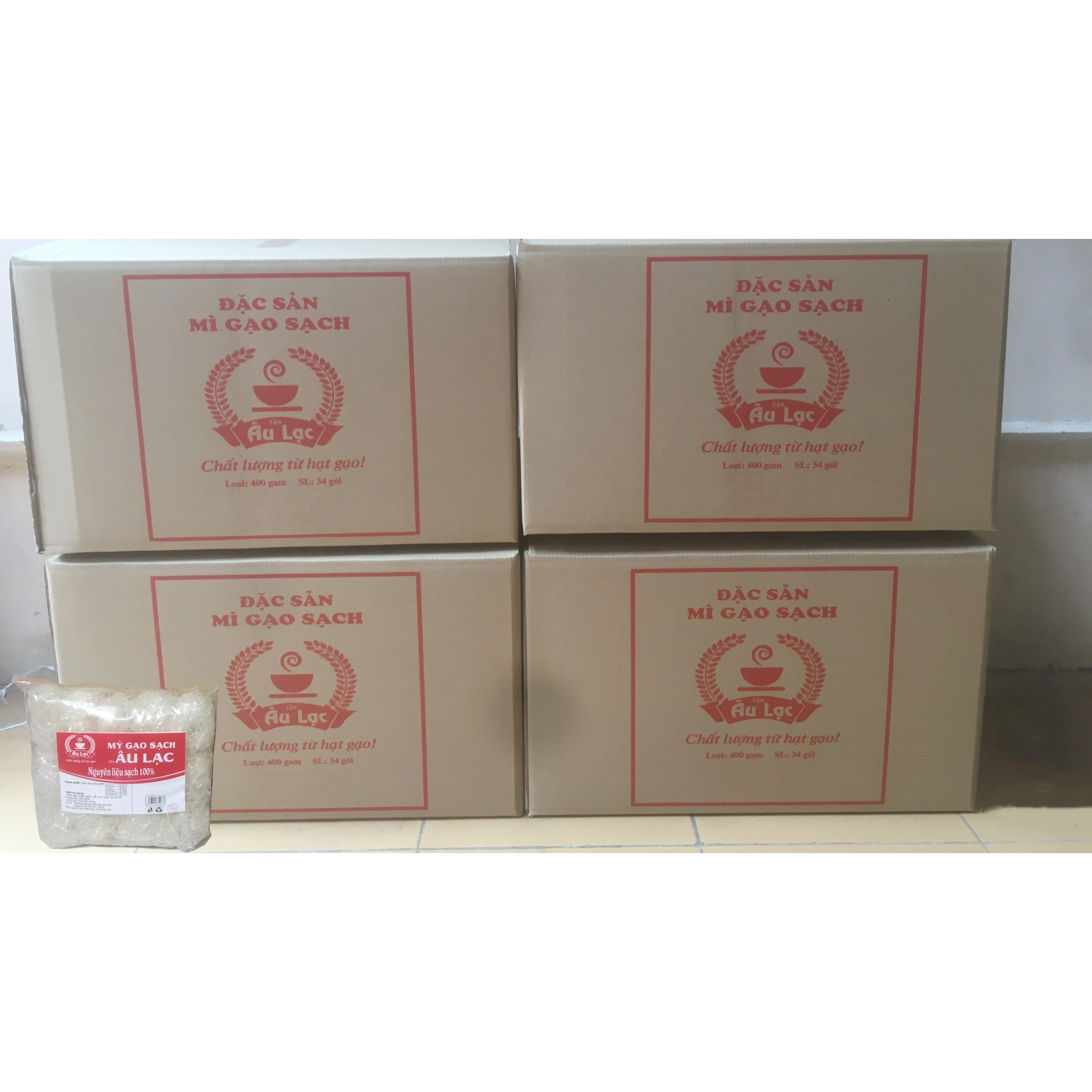 4 thùng mỳ gạo Tân Âu Lạc 400g (34 gói/thùng)