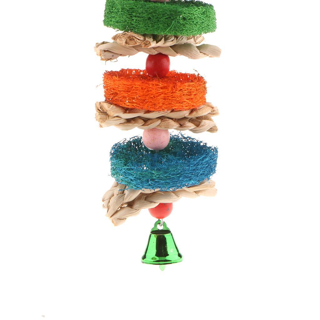 Pet Bites Parrot Climb Chew Toys Bell Swing Cage Hanging Cockatiel Parakeet