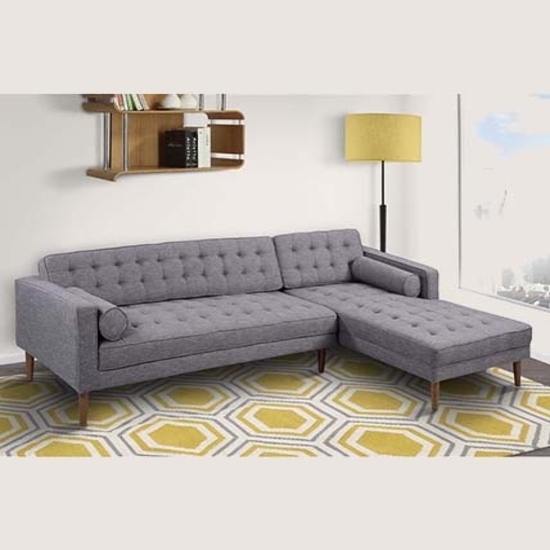 Ghế Sofa Góc L Corner But Grey Xám Nút SGF20