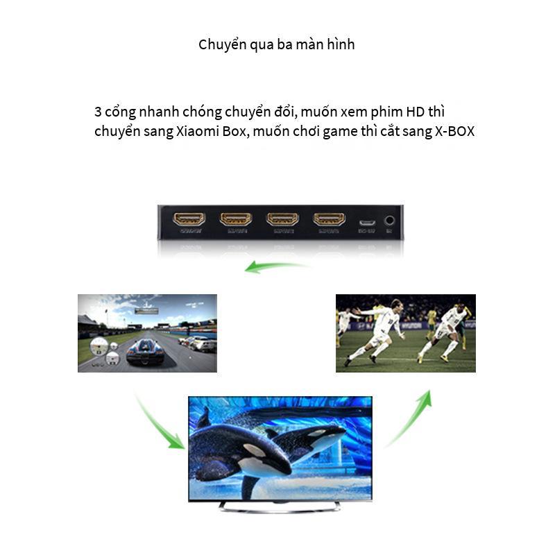 Bộ chuyển đổi HDMI Green Union phong cách mới nhất Bộ chia HDMI 5 trong 1 ra 4 năm trong và một video HD với điều khiển từ xa chuyển đổi 3d