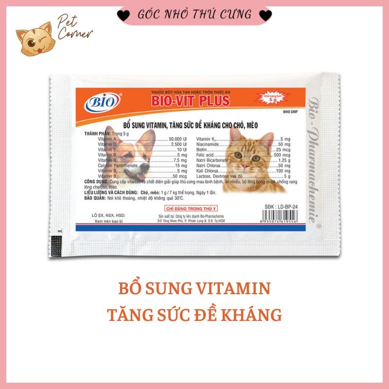 Vitamin dành cho chó mèo Bio-Vit Plus 5gr (Bổ sung Vitamin và tăng sức đề kháng cho thú cưng)