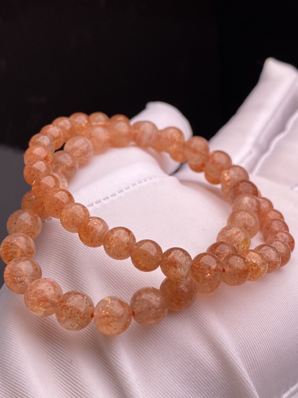 Vòng tay đá mặt trời tự nhiên sunstone 6,5 li