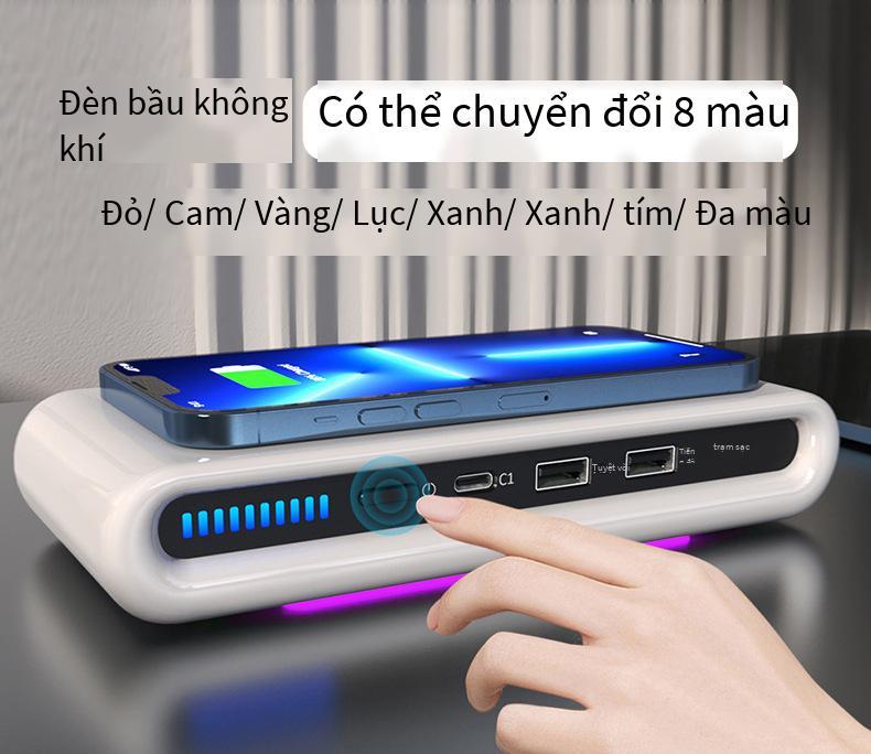 Bộ sạc không dây USB kép đa chức năng thuận lợi nhất Bộ sạc không dây 4 trong một 15W QC3.0 sạc nhanh trạm sạc USB đa cổng