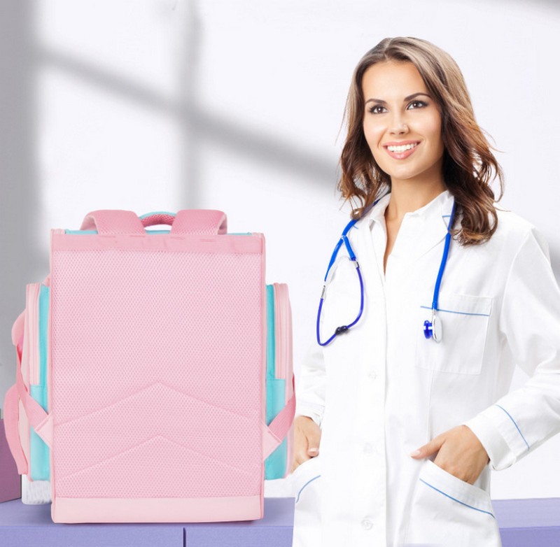 Balo Chống Gù Cho Bé Họa Tiết Gấu Dễ Thương Chống Thấm Nước Cao Cấp