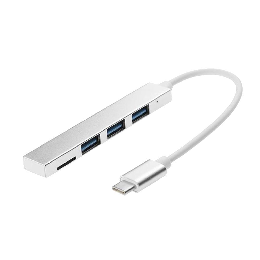1x Type C Hub OTG Adapter Hub Type C to 3 USB Port with Card Reader