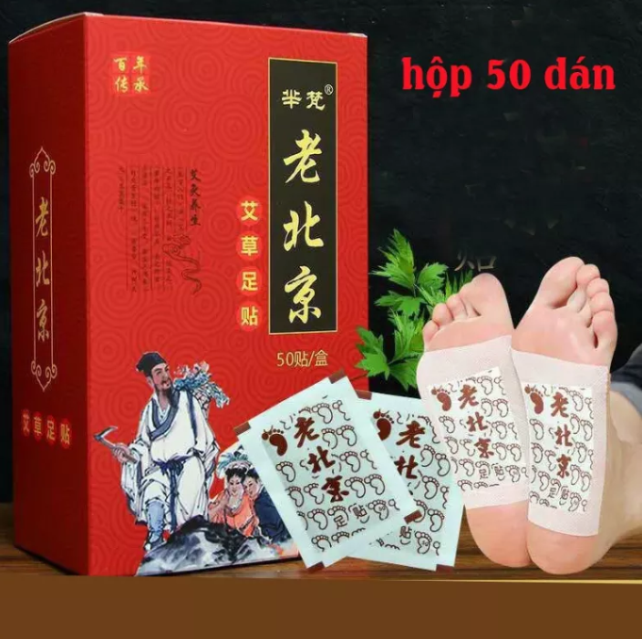 Miếng dán chân thảo mộc giúp loại bỏ các độc tố trong cơ thể với 1 hộp 50 miếng dán chân sản phẩm chăm sóc sức khỏe cho gia đình bạn