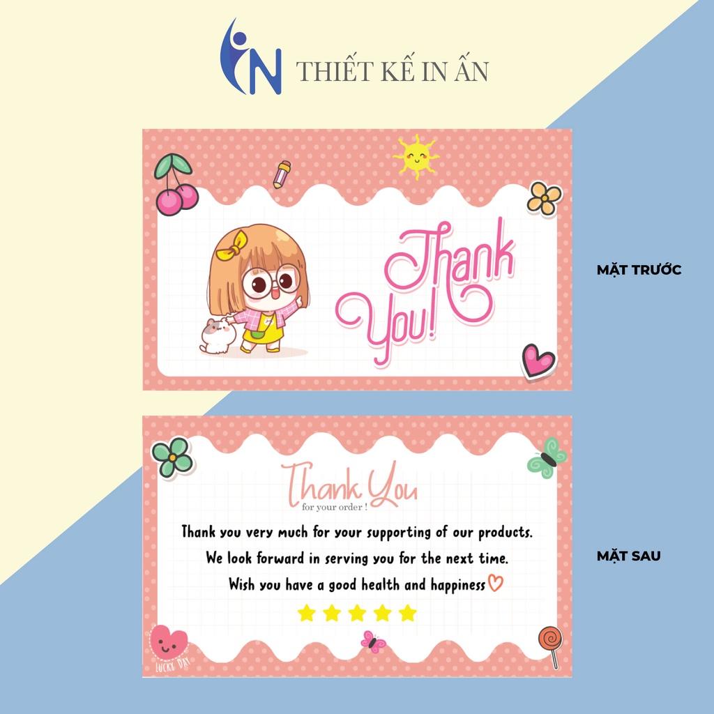 Hộp 100 card cám ơn, card Thank you họa tiết cute (12 mẫu) dành riêng cho shop bán hàng online