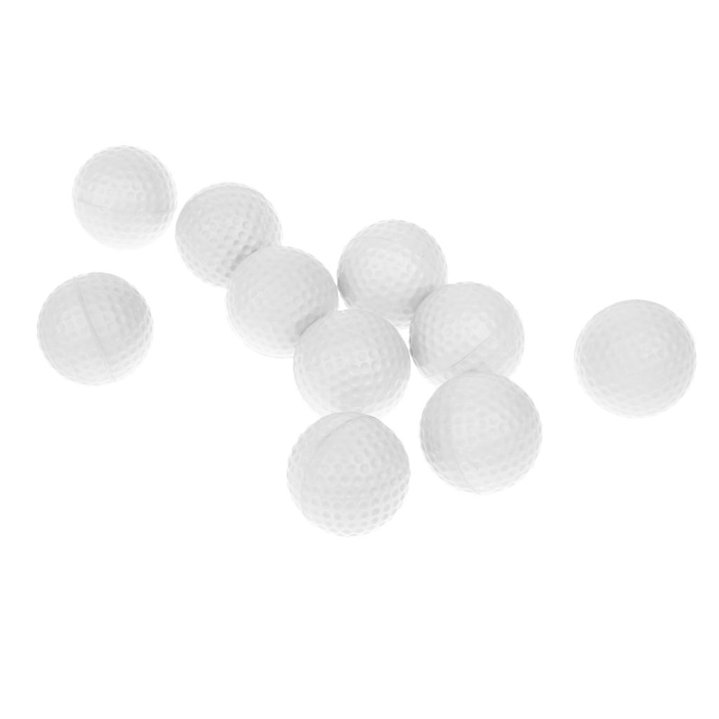Set of 10 Golf Ball Training Practice Soft Foam Balls 42mm - Various Colors