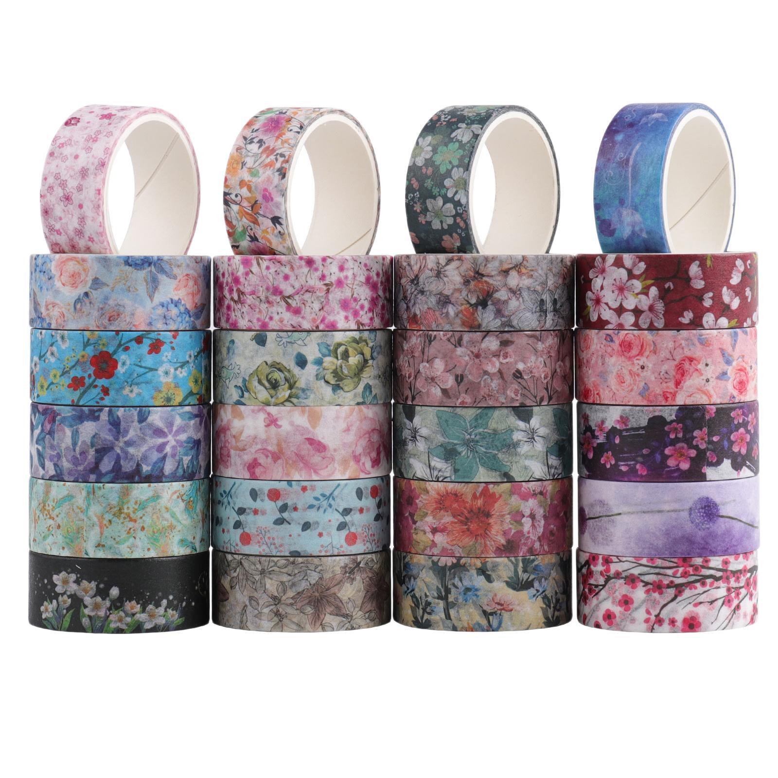 24 Rolls 2 Meters Washi Tape Kit Masking Sticker Adhesive for DIY Card Arts