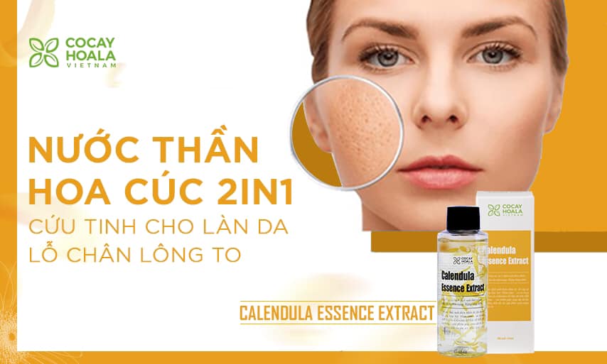 Nước thần hoa cúc 2in1 Calendula Essence Extract- Sáng da, cấp ẩm, se khít lỗ chân lông Cocayhoala 100ml