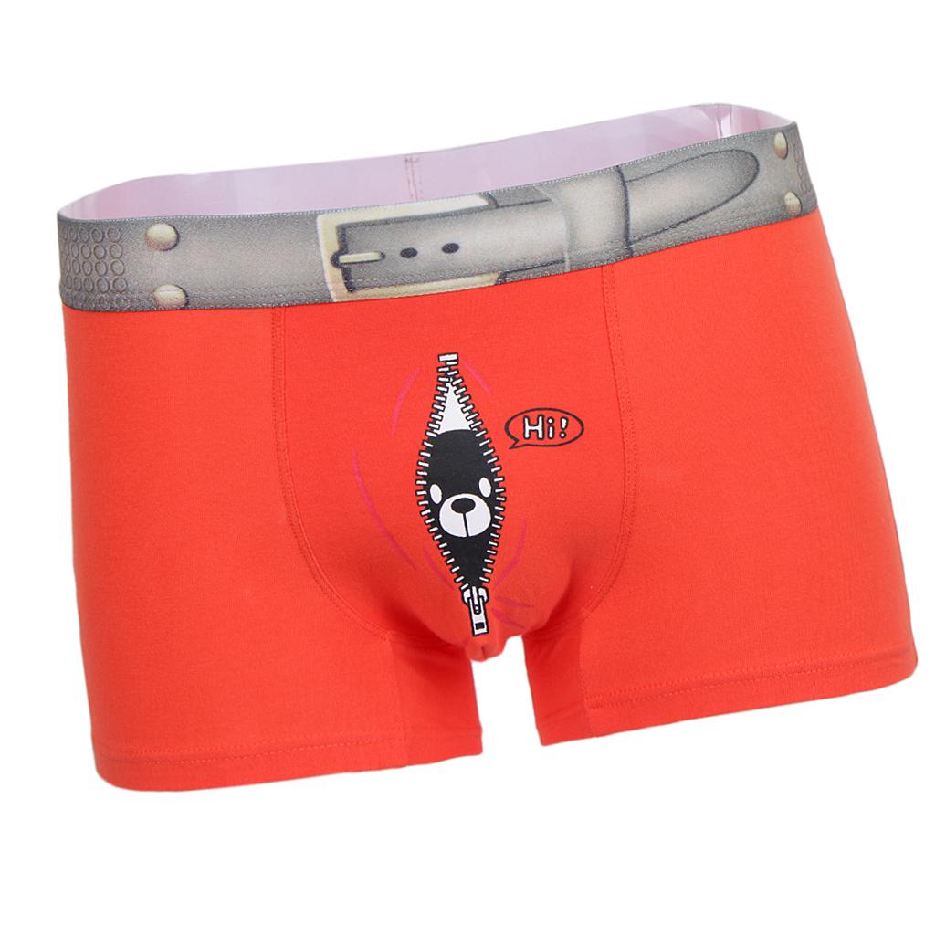 Fashion Men's Fun Bear Print Boxers Underwear Bulge Pouch Underpants Shorts M - XL