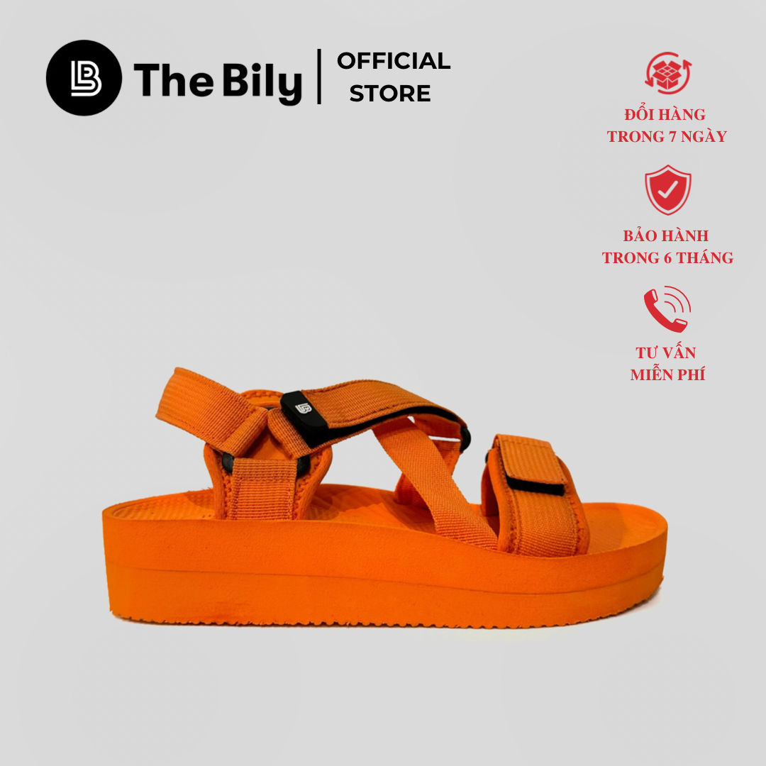 Giày Sandal Nữ The Bily 02W Quai Chéo Đôi - Màu Cam BL02WC