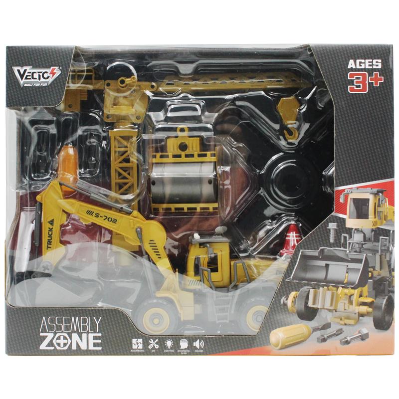 Đồ Chơi Lắp Ráp DIY Xe Cẩu Có Đèn Và Âm Thanh - Vecto VT9101D