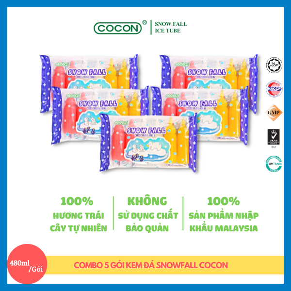 COMBO 5 GÓI KEM ĐÁ SNOWFALL COCON 480ML