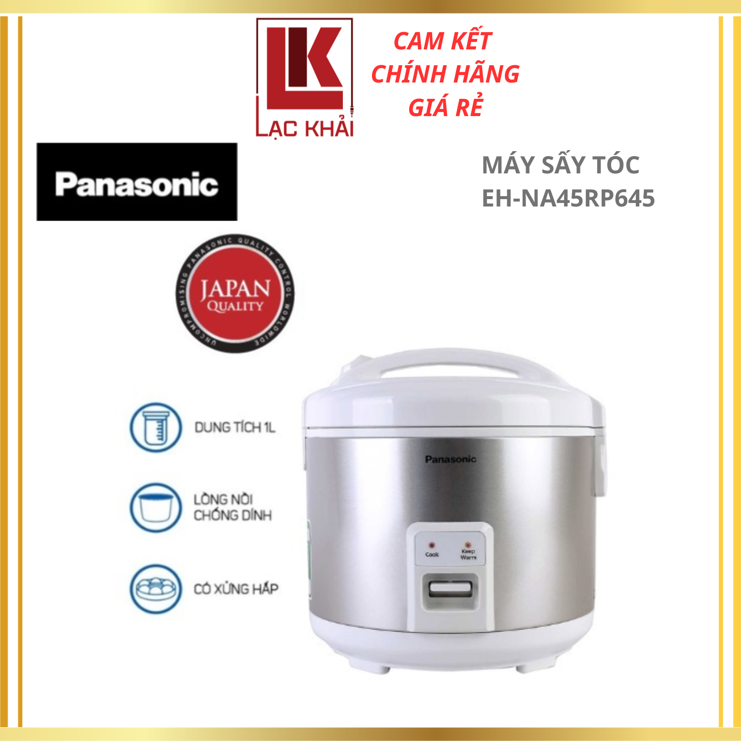 Nồi cơm điện nắp gài 1L Panasonic SR-MVN10LRAX - Hàng Chính Hãng - Bảo hành 12 tháng chính hãng