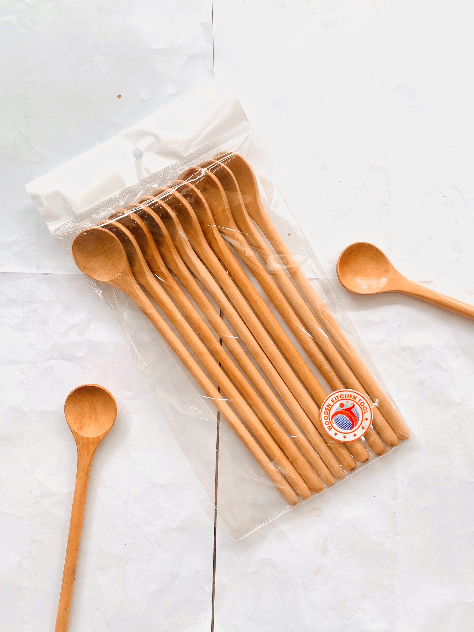BỘ 10 MUỖNG CAFE GỖ DÀI 20CM