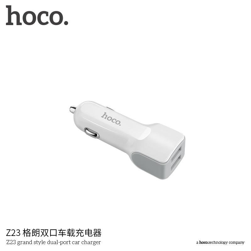 Tẩu sạc ô tô 2 cổng USB Hoco Z23 12W, cổng sạc cho xe hơi hàng chính hãng