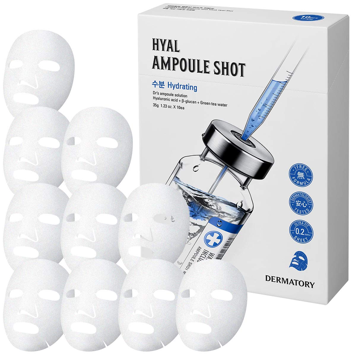 Mặt Nạ Giấy Cấp Ẩm Dermatory Ampoule Shot Mask Hyal-Shot 35g (1 miếng)