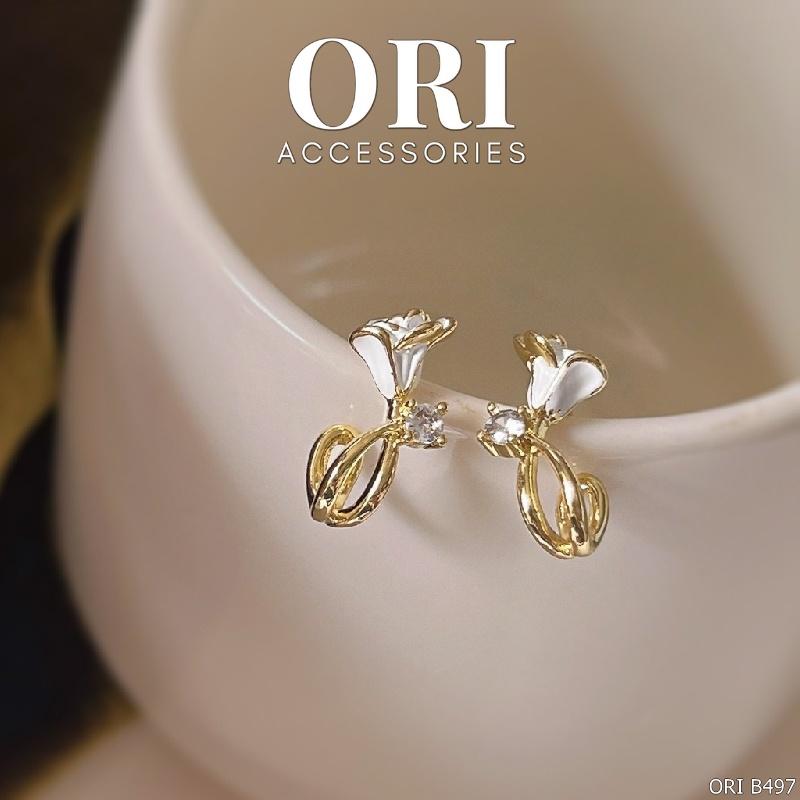 Bông tai nữ hoa hồng Rosa sang trọng ORI ACCESSORIES B497