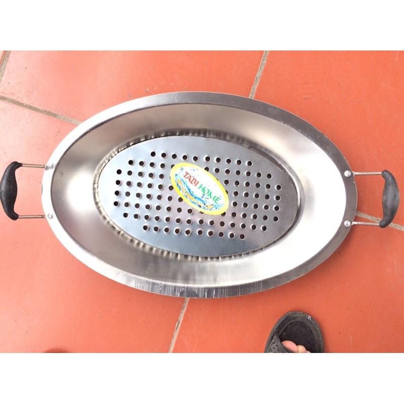 Khay nồi lẩu cá chép om dưa inox có tay cầm