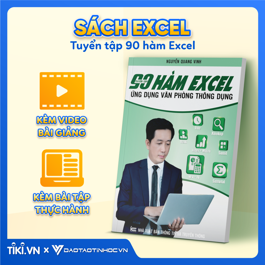 Combo 2 sách Word và 90 Hàm Excel Thông Dụng ĐÀO TẠO TIN HỌC Chuyên Ứng Dụng Văn Phòng