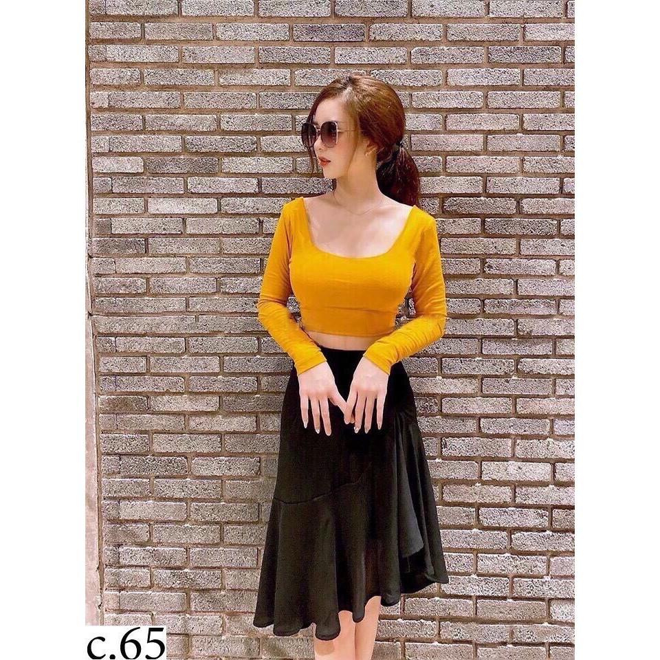 Set Chân Váy Nữ Áo cotton Vintage 2 lớp Siêu Xinh 1 màu