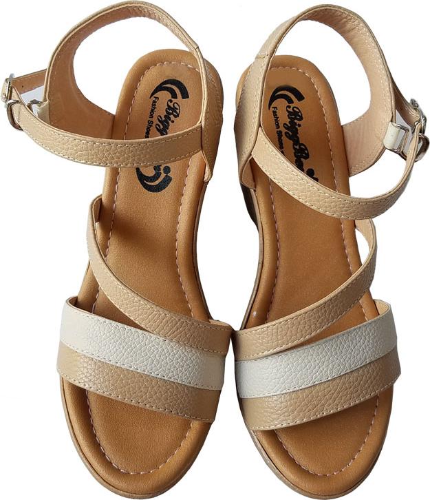 Hình ảnh Giày Sandal Nữ Đế Xuồng BIGGBEN Da Bò Thật SDX16