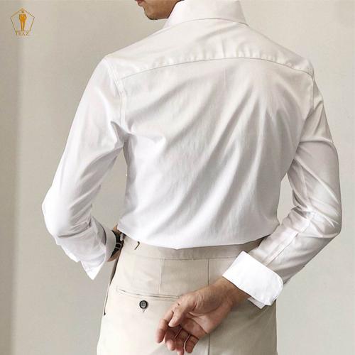 Áo Sơ Mi Nam TRAZ Kiểu Cổ Button Down Mới Hàn Quốc Với Dáng Cổ V Thời Trang Lịch Lãm