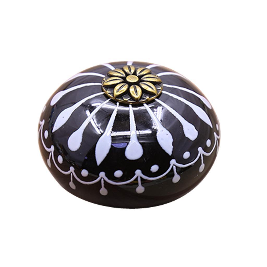 2xCeramic Cabinet Knobs Drawer Furniture Hardware Door Pull Handle Black
