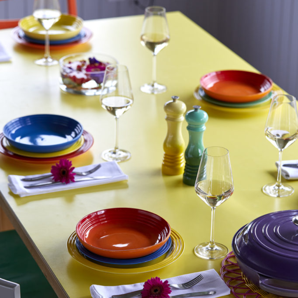 Set 6 đĩa ăn Lecreuset cầu vồng 22 cm hàng chính hãng
