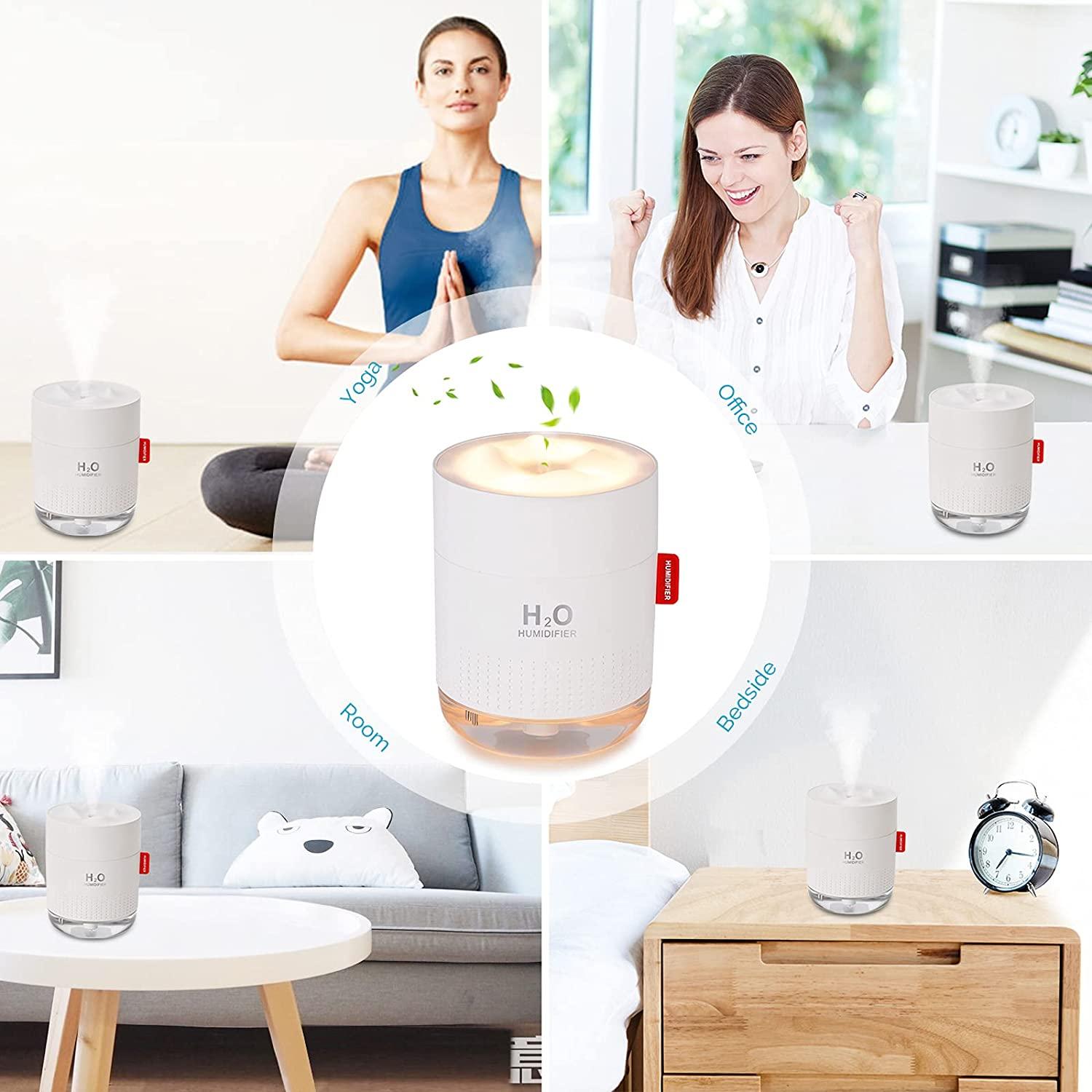 Phong Cách Mới Cá Nhân Để Bàn Thoáng Mát Sương Phun Sương Tạo Ẩm Không Khí 500Ml Sử Dụng Nguồn Điện USB Mini Di Động Thoáng Mát Sương Phun Sương Tạo Ẩm Không Khí Với Ban Đêm ánh Sáng