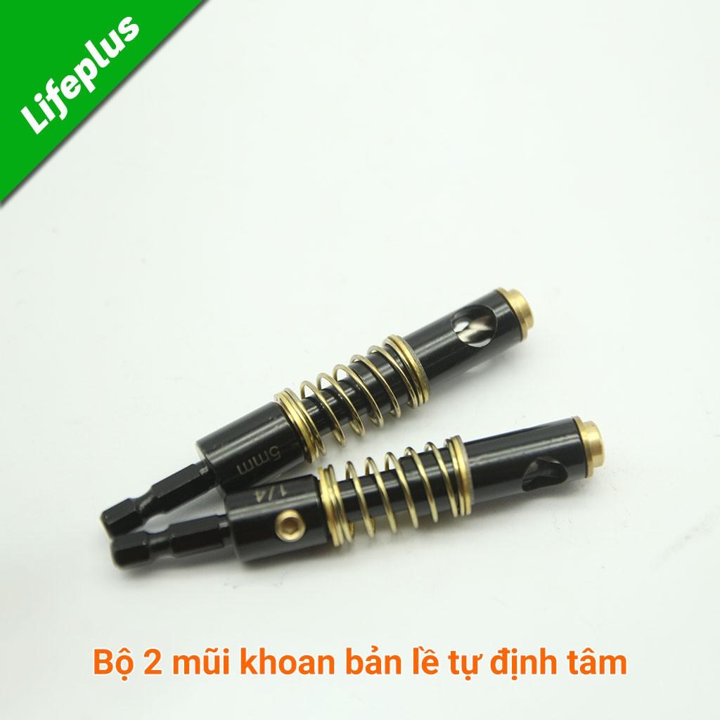 Bộ 2 mũi khoan bản lề chuôi lục tự định tâm