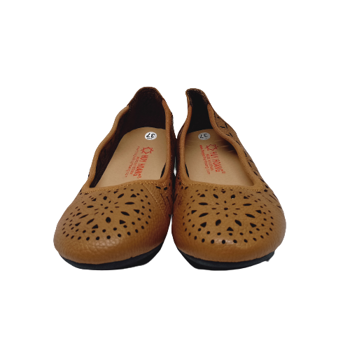 Giày nữ hoa văn Huy Hoàng da bò màu da, đen, nâu đất HT7947-48-49