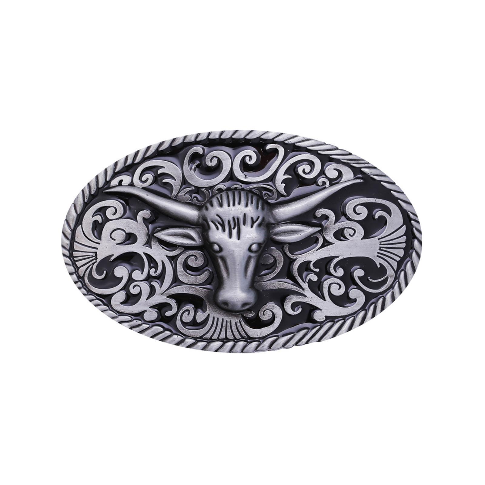 Retro Western Belt Buckle Cowboy Novelty Unique for Men Women Antique Fits Belt