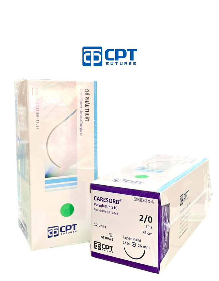 Chỉ phẫu thuật tự tiêu CPT Caresorb Polyglactin 910 số 2/0 - GT30A26