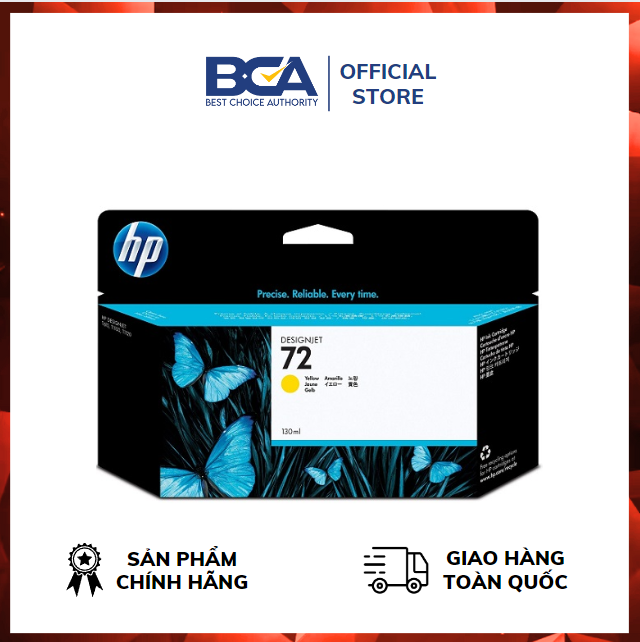 Mực in HP 72 130-ml Yellow DesignJet Ink Cartridge (C9373A) - Hàng chính hãng