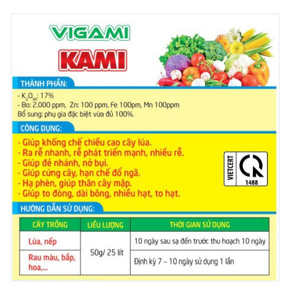 Phân bón VIGAMI KAMI – cây lúa, rau màu 50G